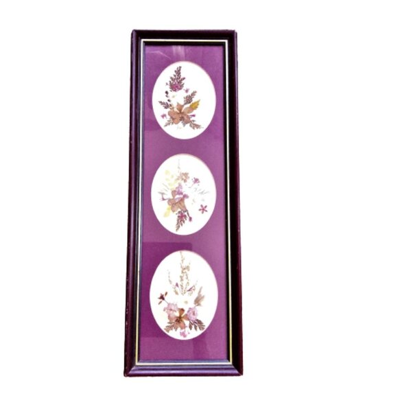 Vintage Framed Handmade floral Paper Collage art - Picture 10 of 13